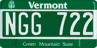 VT license plate NGG722