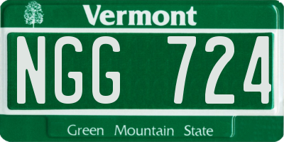 VT license plate NGG724