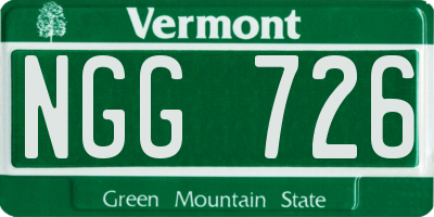 VT license plate NGG726