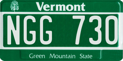 VT license plate NGG730