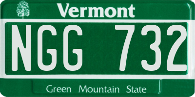 VT license plate NGG732