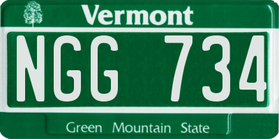 VT license plate NGG734