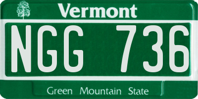 VT license plate NGG736