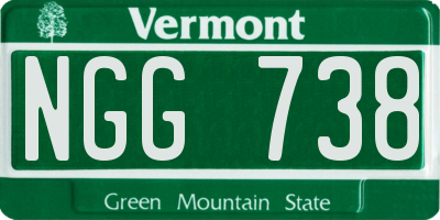 VT license plate NGG738