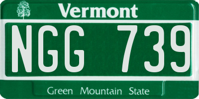 VT license plate NGG739