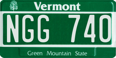 VT license plate NGG740