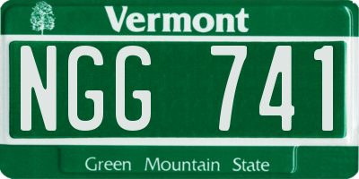 VT license plate NGG741