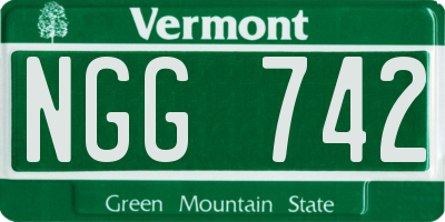 VT license plate NGG742