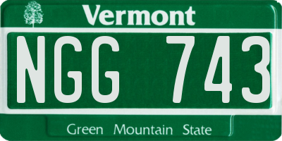 VT license plate NGG743
