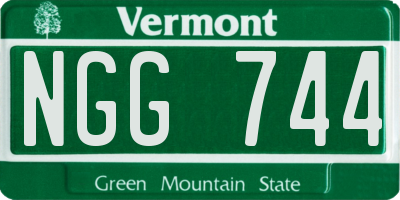 VT license plate NGG744