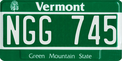 VT license plate NGG745