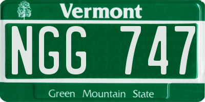 VT license plate NGG747