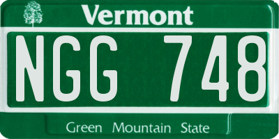 VT license plate NGG748