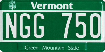 VT license plate NGG750
