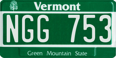 VT license plate NGG753