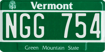 VT license plate NGG754