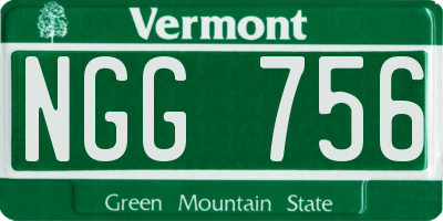VT license plate NGG756