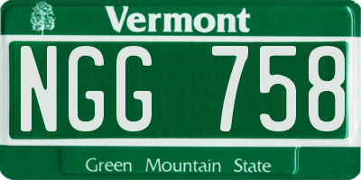 VT license plate NGG758
