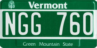 VT license plate NGG760