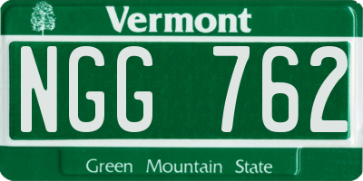 VT license plate NGG762