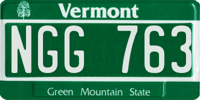 VT license plate NGG763