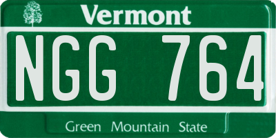 VT license plate NGG764