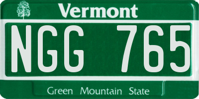 VT license plate NGG765