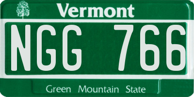 VT license plate NGG766