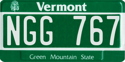 VT license plate NGG767