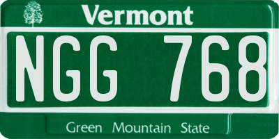 VT license plate NGG768