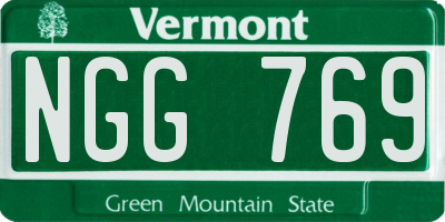 VT license plate NGG769