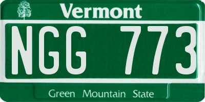VT license plate NGG773