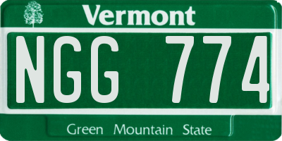 VT license plate NGG774