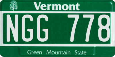 VT license plate NGG778