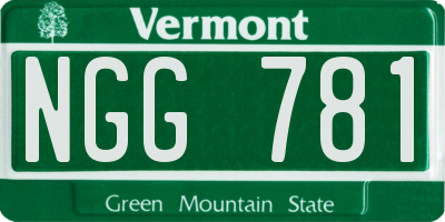 VT license plate NGG781