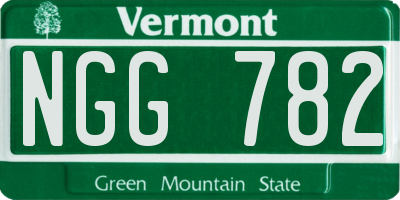 VT license plate NGG782