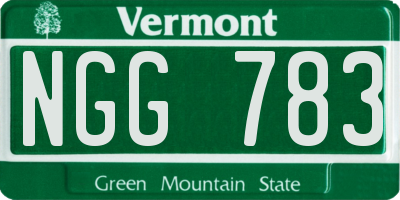 VT license plate NGG783