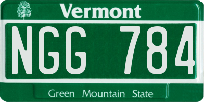 VT license plate NGG784