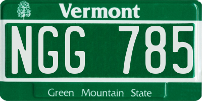VT license plate NGG785