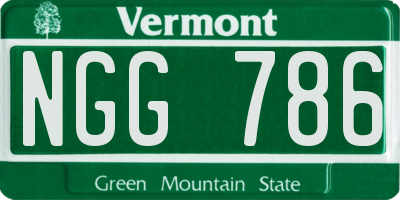 VT license plate NGG786