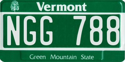 VT license plate NGG788