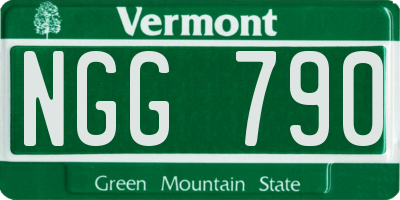 VT license plate NGG790