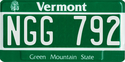 VT license plate NGG792