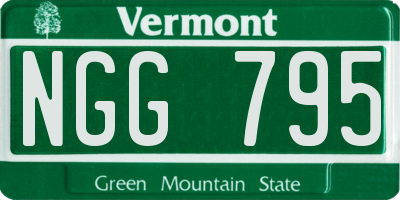 VT license plate NGG795