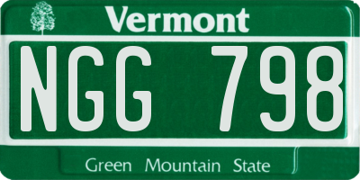 VT license plate NGG798