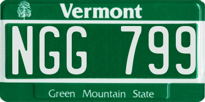 VT license plate NGG799
