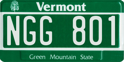 VT license plate NGG801