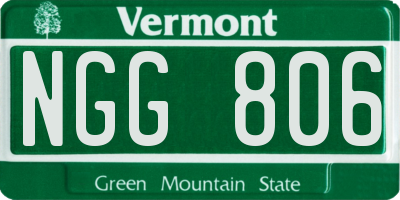 VT license plate NGG806