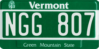 VT license plate NGG807