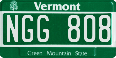 VT license plate NGG808